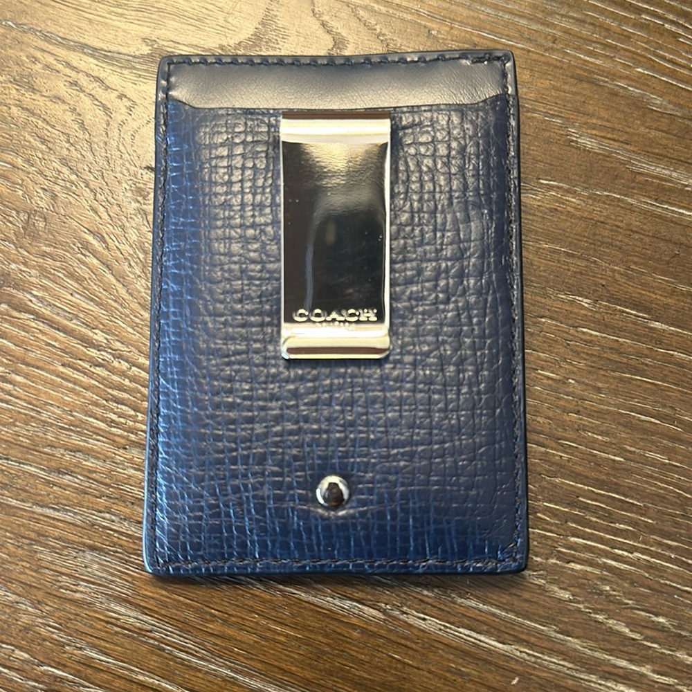 COACH BLUE CREDIT CARD CASE